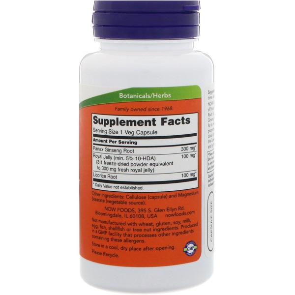 Now Foods Ginseng & Royal Jelly 1Source