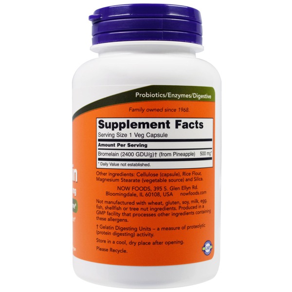 Now Foods, Bromelain 500 Mg 1Source
