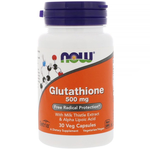 Complément Glutathione 500 Mg De Now Foods - Boîte De 60 Capsules - Antioxydant