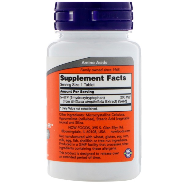 Now Foods 5HTP Sustained Release Amino SR 200 Mg 1Source
