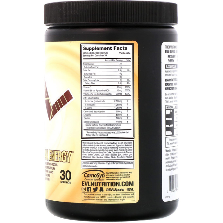 Evlution Nutrition BCAA Energy Vanilla Latte 1Source