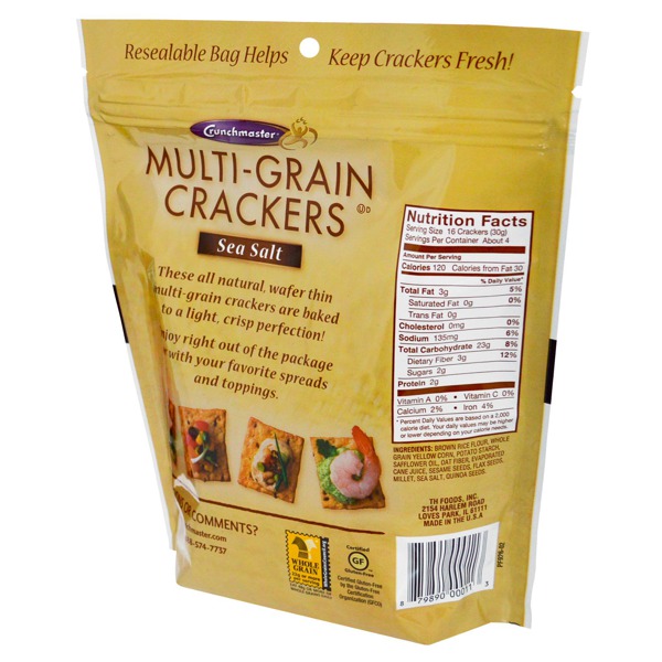 Crunchmaster, MultiGrain Crackers Sea Salt 1Source