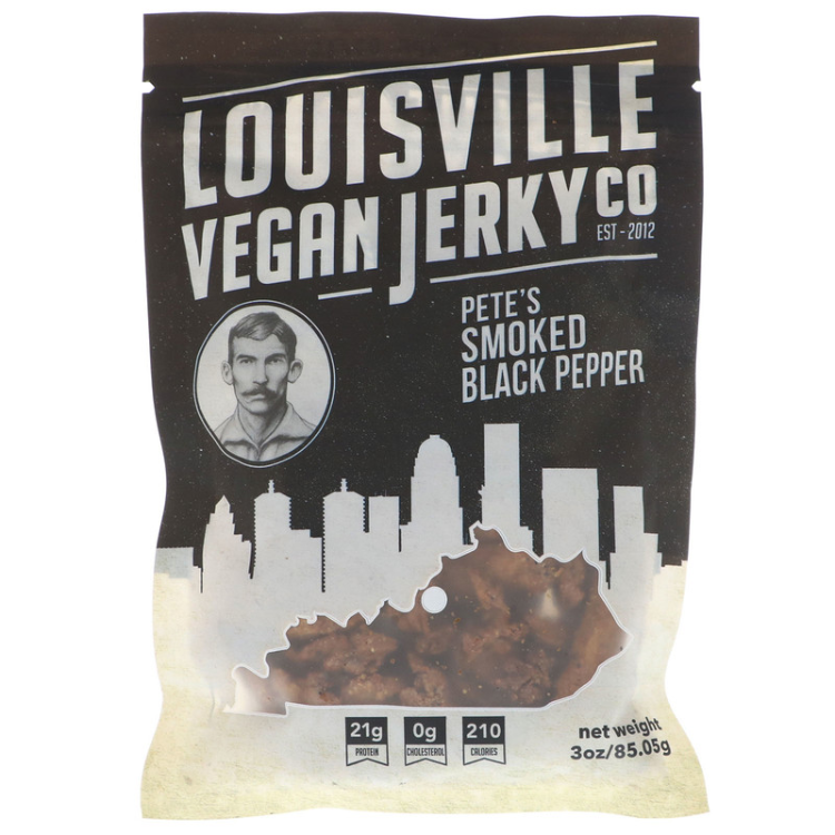 Louisville Vegan Jerky Co Vegan Jerky Pete'S Smoked Black Pepper Mild