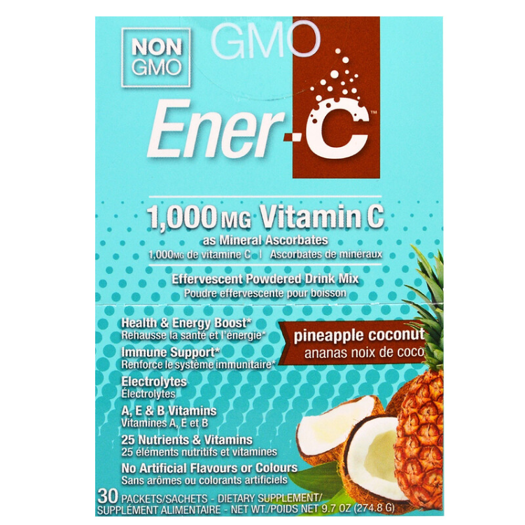 EnerC Vitamin C Effervescent Powdered Drink Mix Pineapple Coconut
