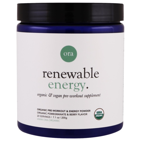 Ora Renewable Energy Organic PreWorkout & Energy Powder Pomegranate