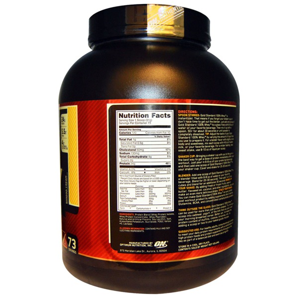 Optimum Nutrition Gold Standard 100 Whey Banana Cream 1Source