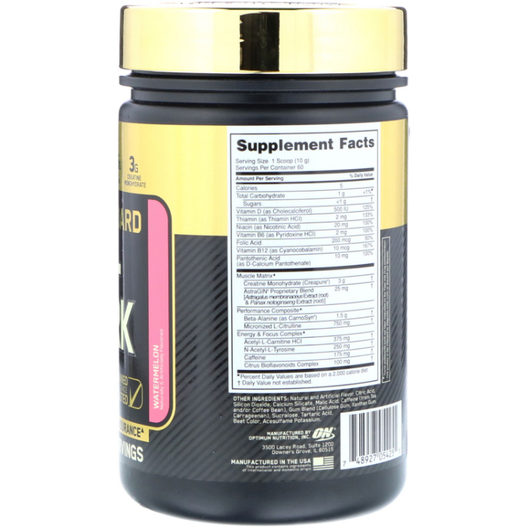 Optimum Nutrition ,Gold Standard PreWorkout Watermelon 1Source