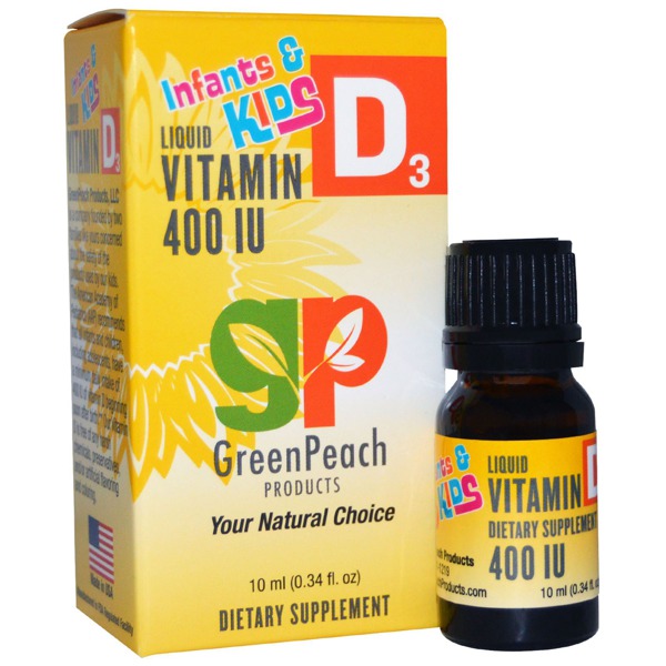 Greenpeach Infants & Kids Liquid Vitamin D3 400 IU 1Source