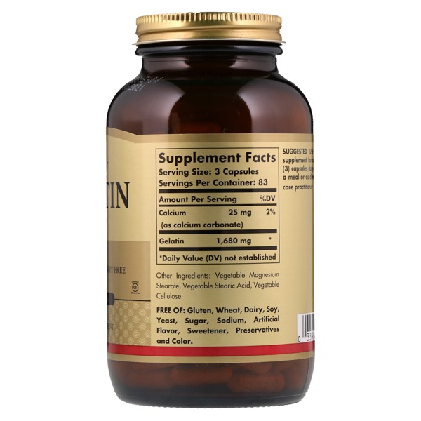 Solgar Natural Gelatin With Calcium Carbonate 1Source