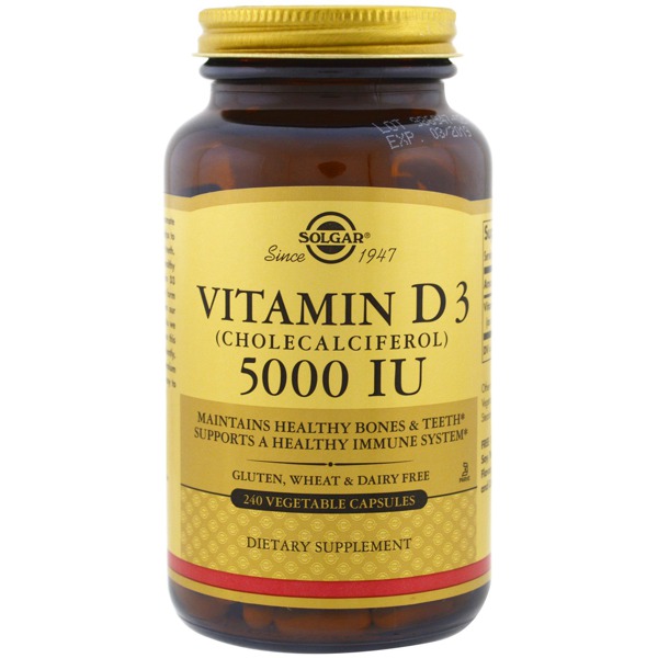 Solgar Vitamin D3 (Cholecalciferol) 5000 IU 1Source