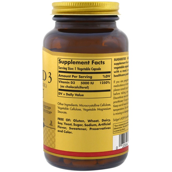 Solgar Vitamin D3 (Cholecalciferol) 5000 IU 1Source