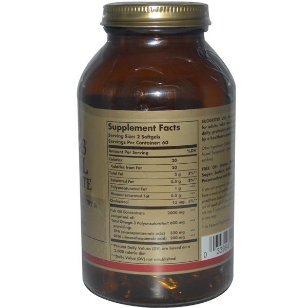 Solgar Omega3 Fish Oil Concentrate 1Source
