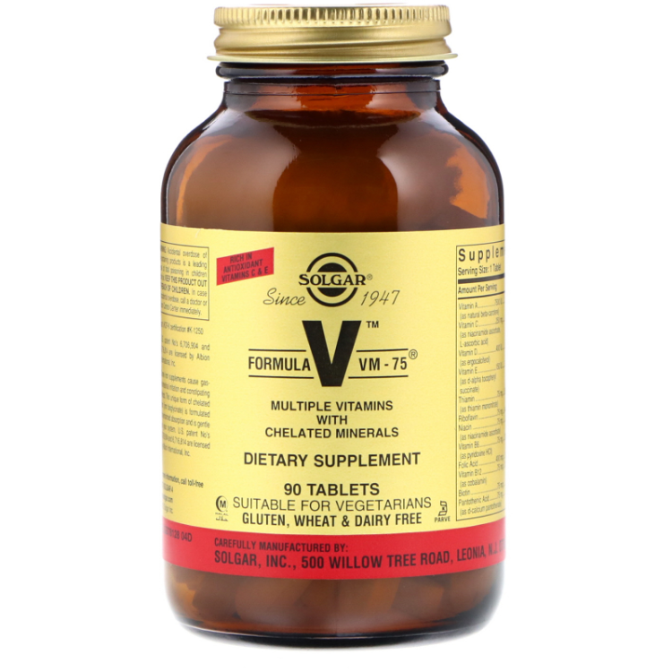 Solgar, Formula V VM75 Multiple Vitamins With Chelated Minerals 1Source