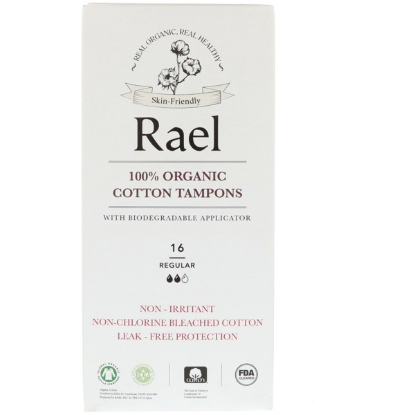 Rael, Inc. 100 Organic Cotton Tampons With Biodegradable Applicator