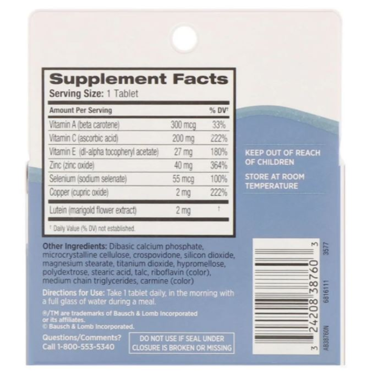 Bausch & Lomb Ocuvite Eye Vitamin & Mineral Supplement With Lutein