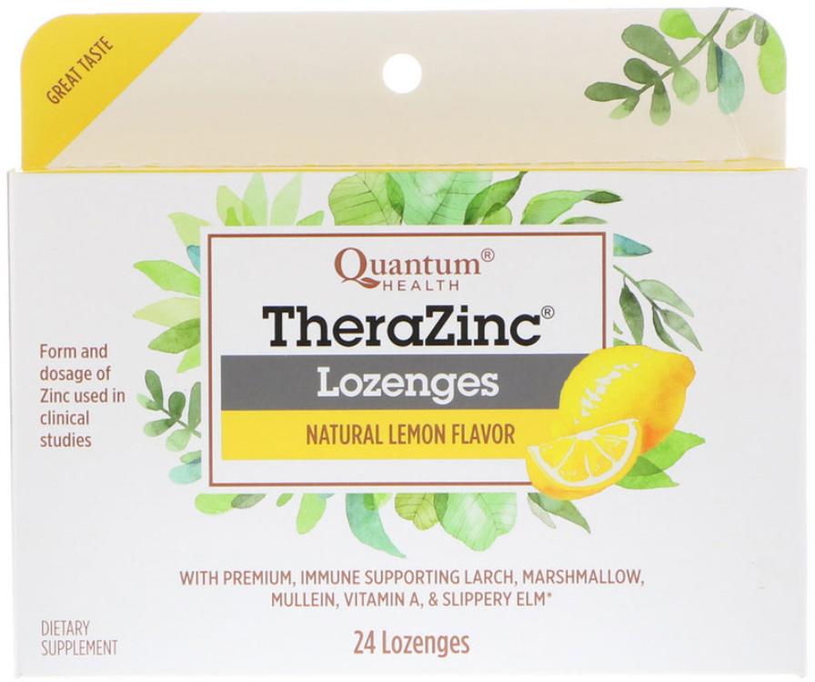 Quantum Health Thera Zinc Lozenges Cold Season + Lemon 1Source
