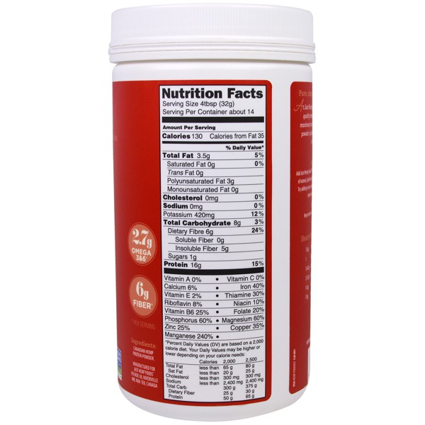 Just Hemp Foods 50 Hemp Protein Powder 1Source