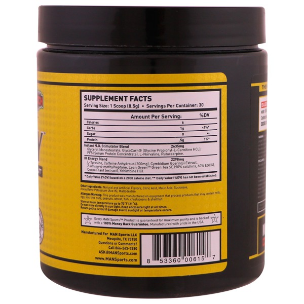 Man Sports Game Day High Intensity Pre Workout Sour Batch 1source