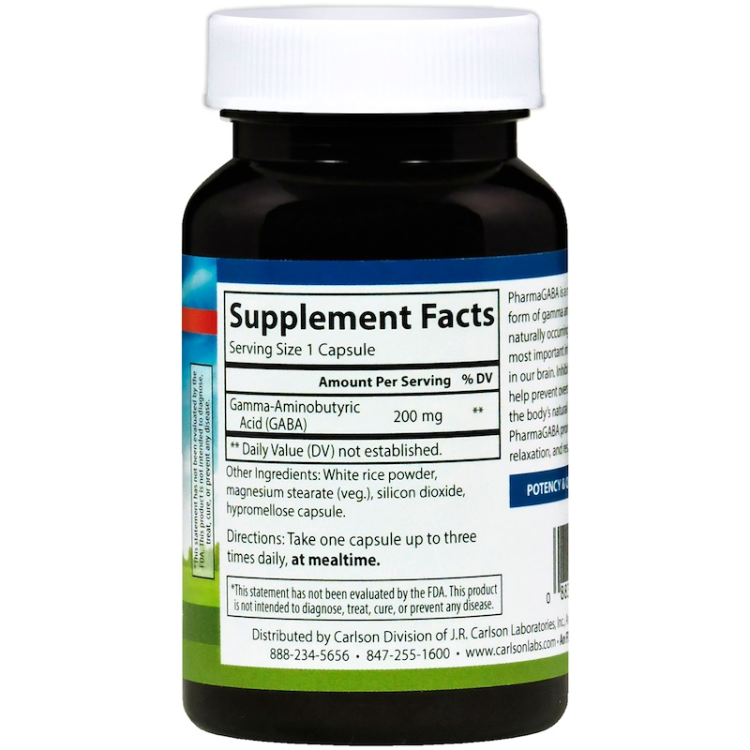Carlson Labs Pharma GABA 200 Mg - 1Source