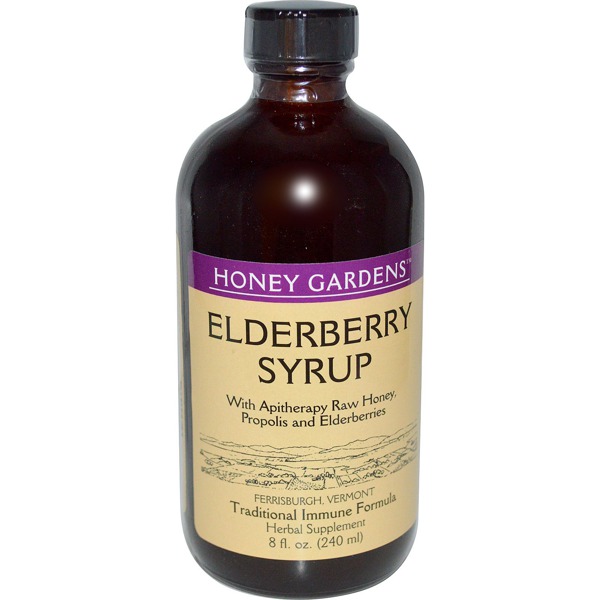 Honey Gardens Elderyberry Syrup With Apitherapy Raw Honey Propolis And