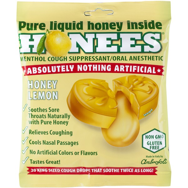 Honees, Cough Drops, Honey Lemon, 20 Cough Drops 1Source