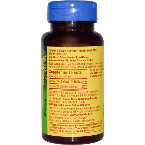 Nature Made Vitamin D3 1000 IU 1Source