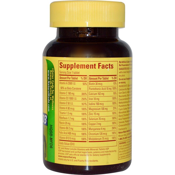 Nature Made, Multi Complete With Iron, 130 Tablets 1Source