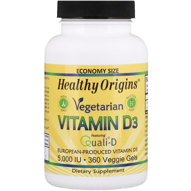 Healthy Origins Vegetarian Vitamin D3 5,000 IU 1Source