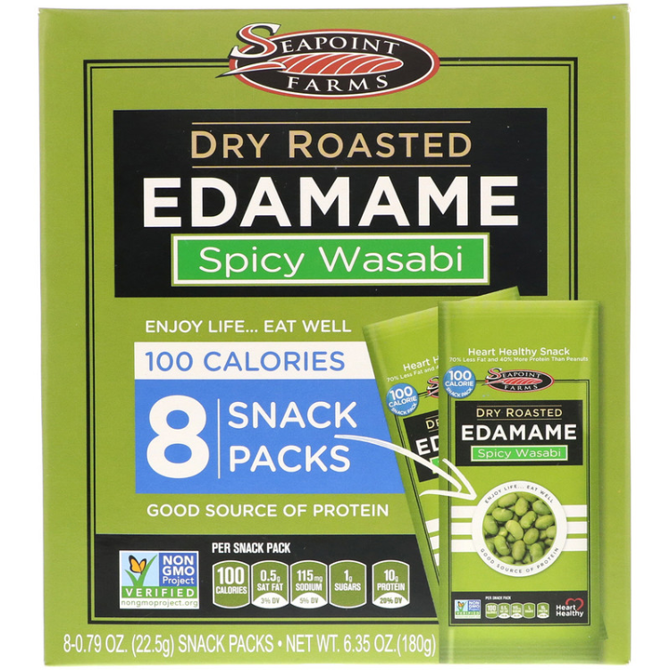 Seapoint Farms, Dry Roasted Edamame Spicy Wasabi 1Source