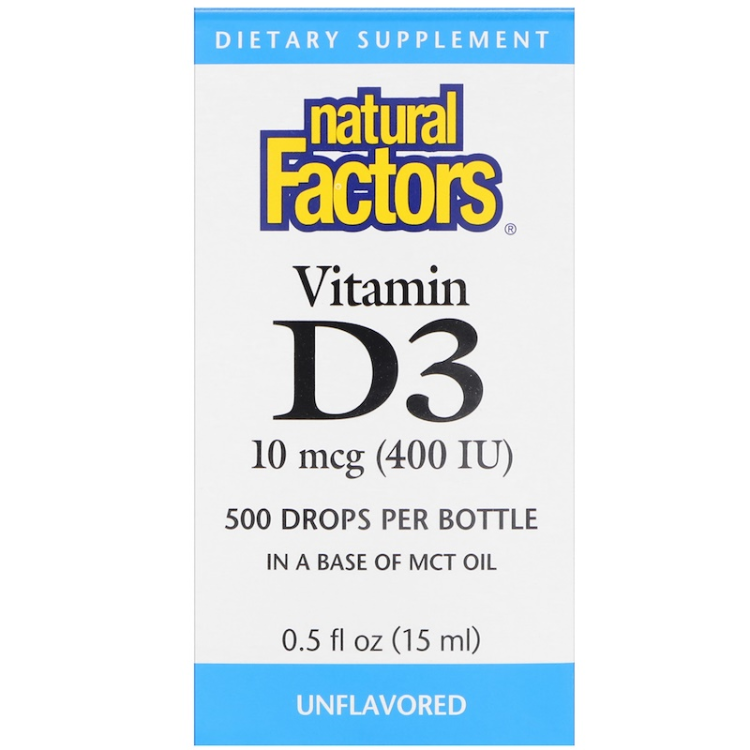 Natural Factors Vitamin D3 Drops Unflavored 400 IU 1Source