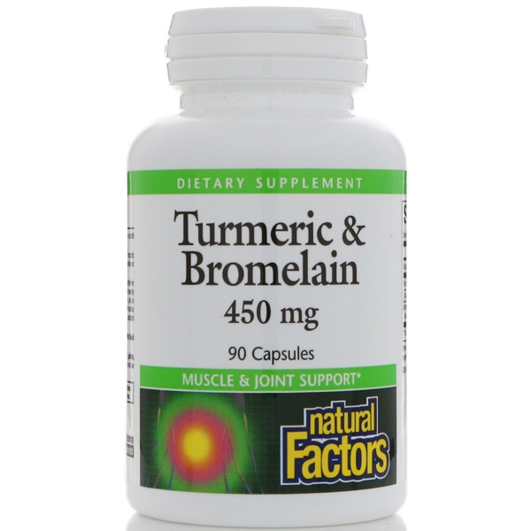 Natural Factors Turmeric & Bromelain 450 Mg 1Source