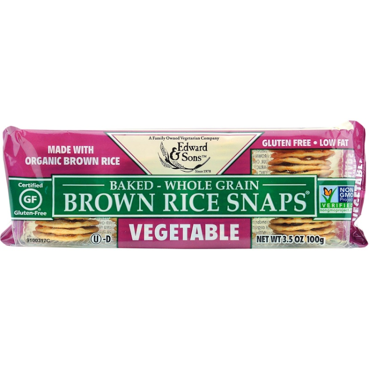 Edward & Sons Baked Whole Grain Brown Rice Snaps Vegetable 1Source