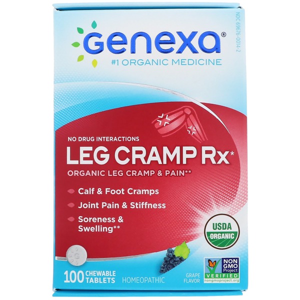 Genexa, Leg Cramp Rx, Organic Leg Cramp & Pain, Grape Flavor, 100