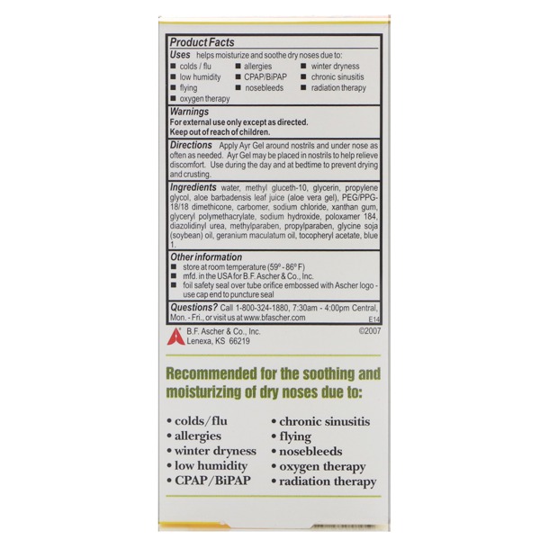 AYR Saline Nasal Gel With Soothing Aloe 1Source