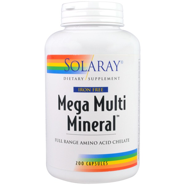 Solaray Mega Multi Mineral Iron Free 1Source