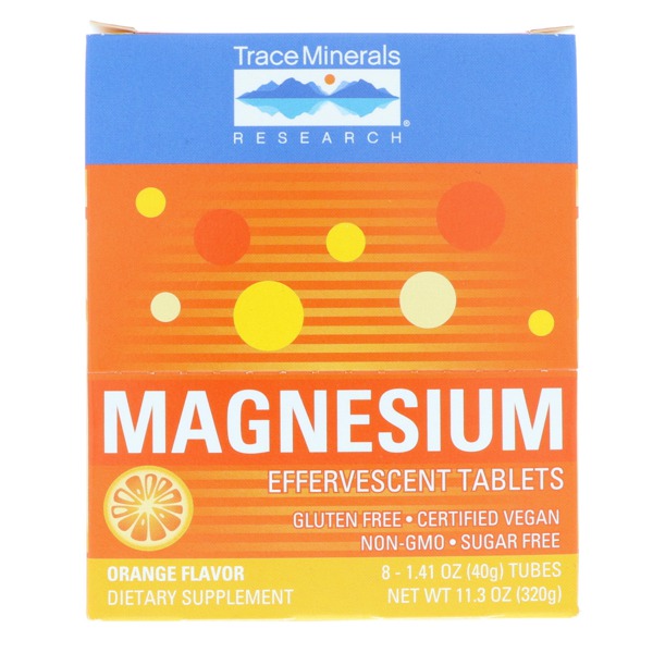 Trace Minerals Research Magnesium Effervescent Tablets Orange Flavor