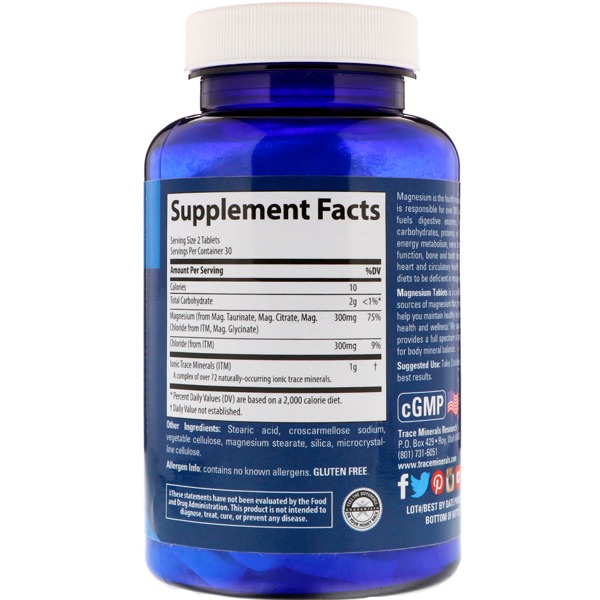 Trace Minerals Research Magnesium 300 Mg 1Source