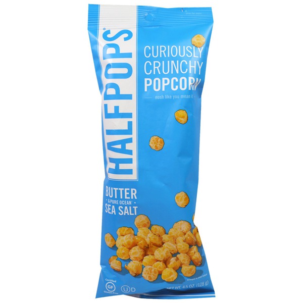 Halfpops Curiously Crunchy Popcorn Butter & Pure Ocean Sea Salt 1Source