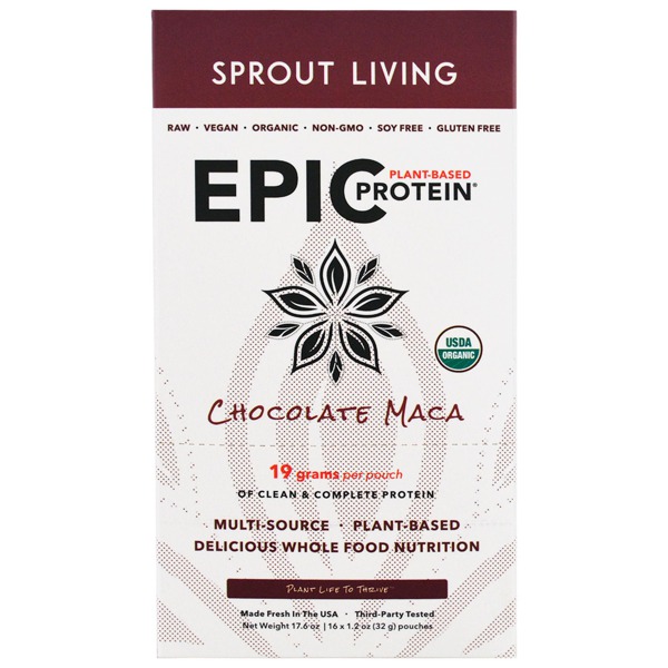 Sprout Living Epic PlantBased Protein Chocolate Maca 1Source