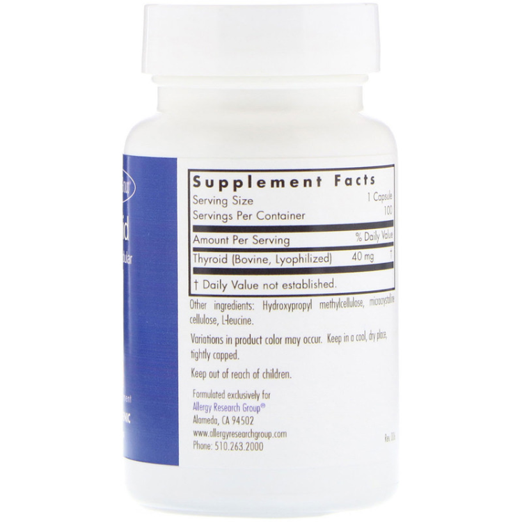 Allergy Research Group Thyroid Natural Glandular 1Source