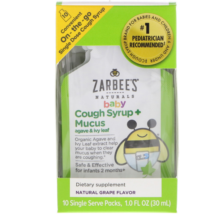Zarbee'S Baby Cough Syrup + Mucus With Organic Agave And Ivy Leaf On