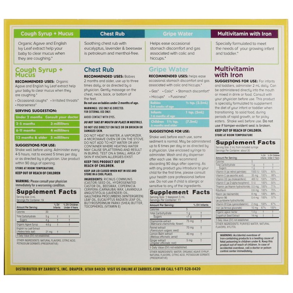 Zarbee'S Naturals Baby Bee Prepared Kit Including Cough Syrup + Mucus