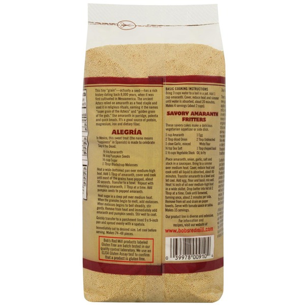 Bob'S Red Mill Organic Whole Grain Amaranth 1Source