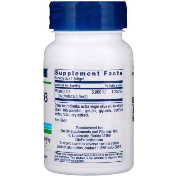 Life Extension Vitamin D3 5,000 IU 1Source