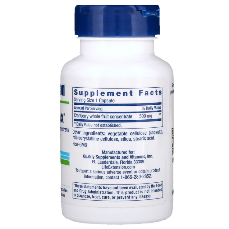 Life Extension Cran-Max Cranberry Whole Fruit Concentrate 500 Mg - 1Source