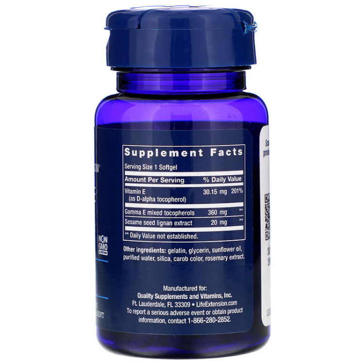 Life Extension Gamma E Mixed Tocopherols 1Source