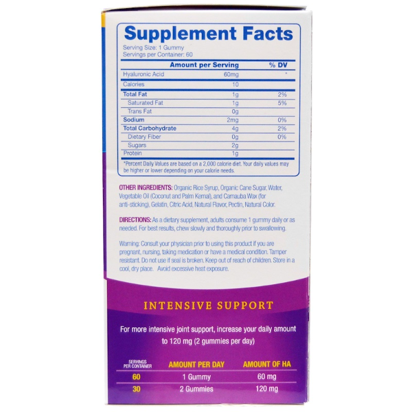 Hyalogic LLC Hyaluronic Acid For Joints HA Gummy Berry Flavor 1Source