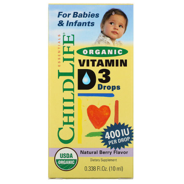 Childlife Organic Vitamin D3 Drops Natural Berry Flavor 400 IU 1Source