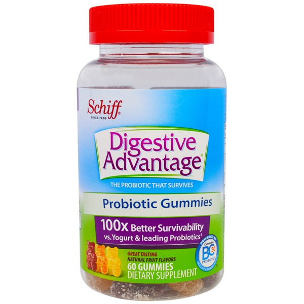Schiff Digestive Advantage Probiotic Gummies Natural Fruit Flavors