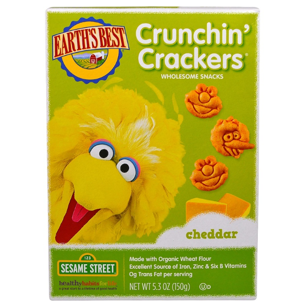 Earth'S Best Crunchin' Crackers Sesame Street, Cheddar 1Source